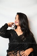 Black Designer Saree with Embroidered Blouse | Party Wear, Wedding & Festive Saree for Women - Image 3