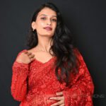 Luxury Ruby Red Ready Made Designer Sequin Saree with Heavy Embroidered Blouse | Premium Wedding, Reception & Cocktail Party Wear Saree for Women