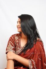 Rust Designer Saree for Women | Party Wear Embroidered Wedding & Festive Saree - Image 3