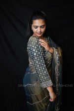 Midnight Blue Ready Made Designer Saree with Sequin Embroidered Blouse | Premium Wedding, Reception & Party Wear Saree for Women - Image 2