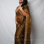 Olive Green Designer Saree with Embroidered Blouse | Party Wear, Wedding & Festive Saree for Women