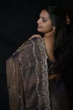 Black Organza Designer Saree with Sequin Embroidery and Embellished Border - Image 2