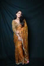 Mustard Gold Designer Saree with Sequin Embroidery
