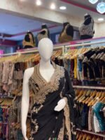 Black Designer Saree with Intricate Golden Embroidery | Party Wear & Festive Collection