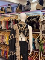 Black Designer Saree with Intricate Golden Embroidery | Party Wear & Festive Collection - Image 3